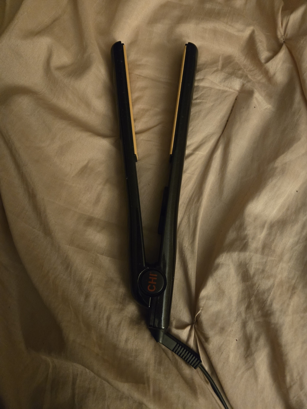 CHI Black Hair Straightener with Gold Plates